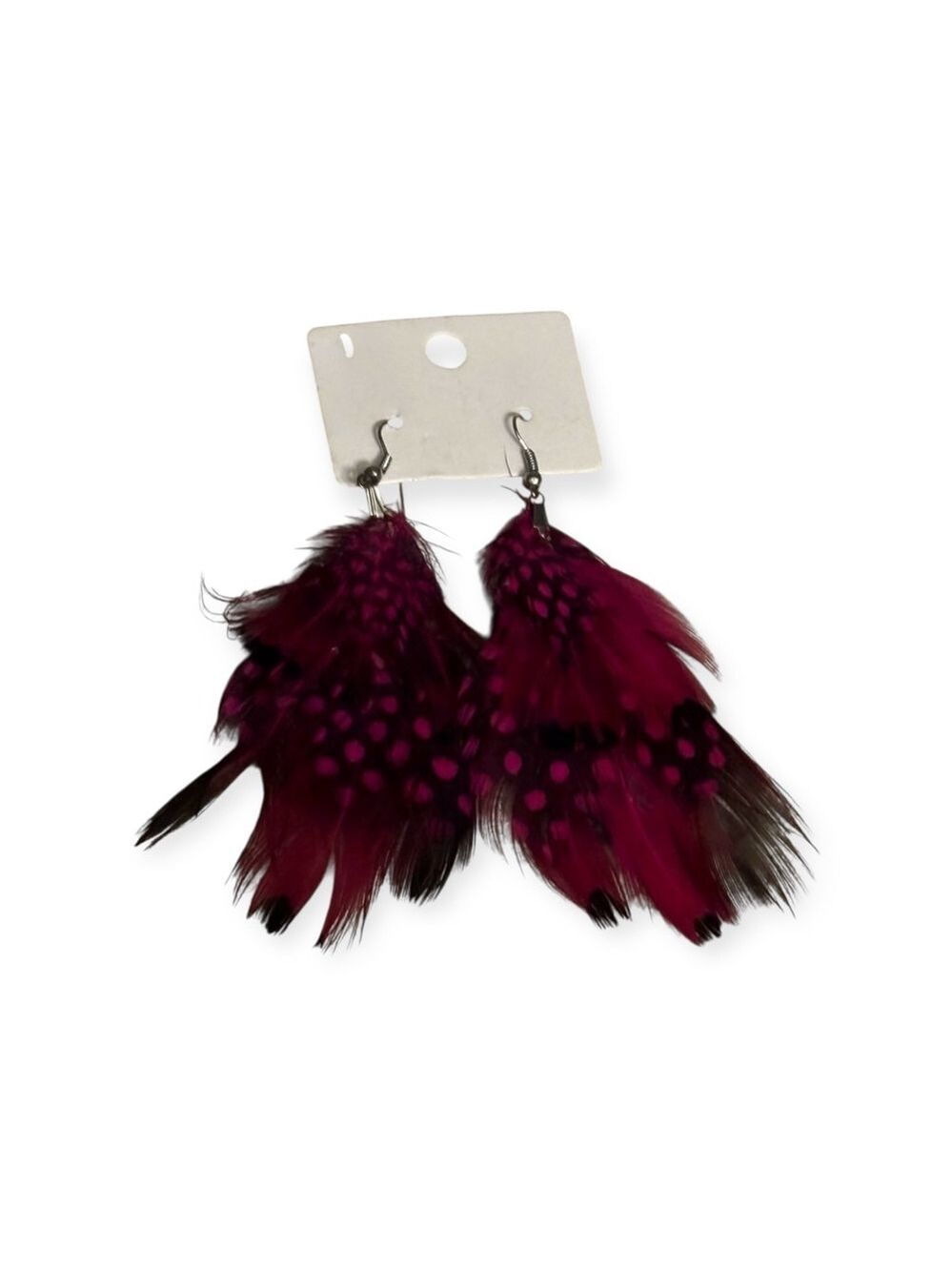 Fuchsia Feather Earrings NWOT